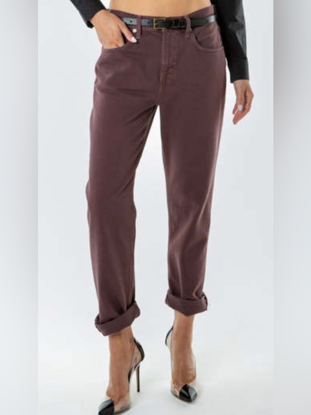 Etica Marlowe Slim Boyfriend Brown “Sassafras” Jeans